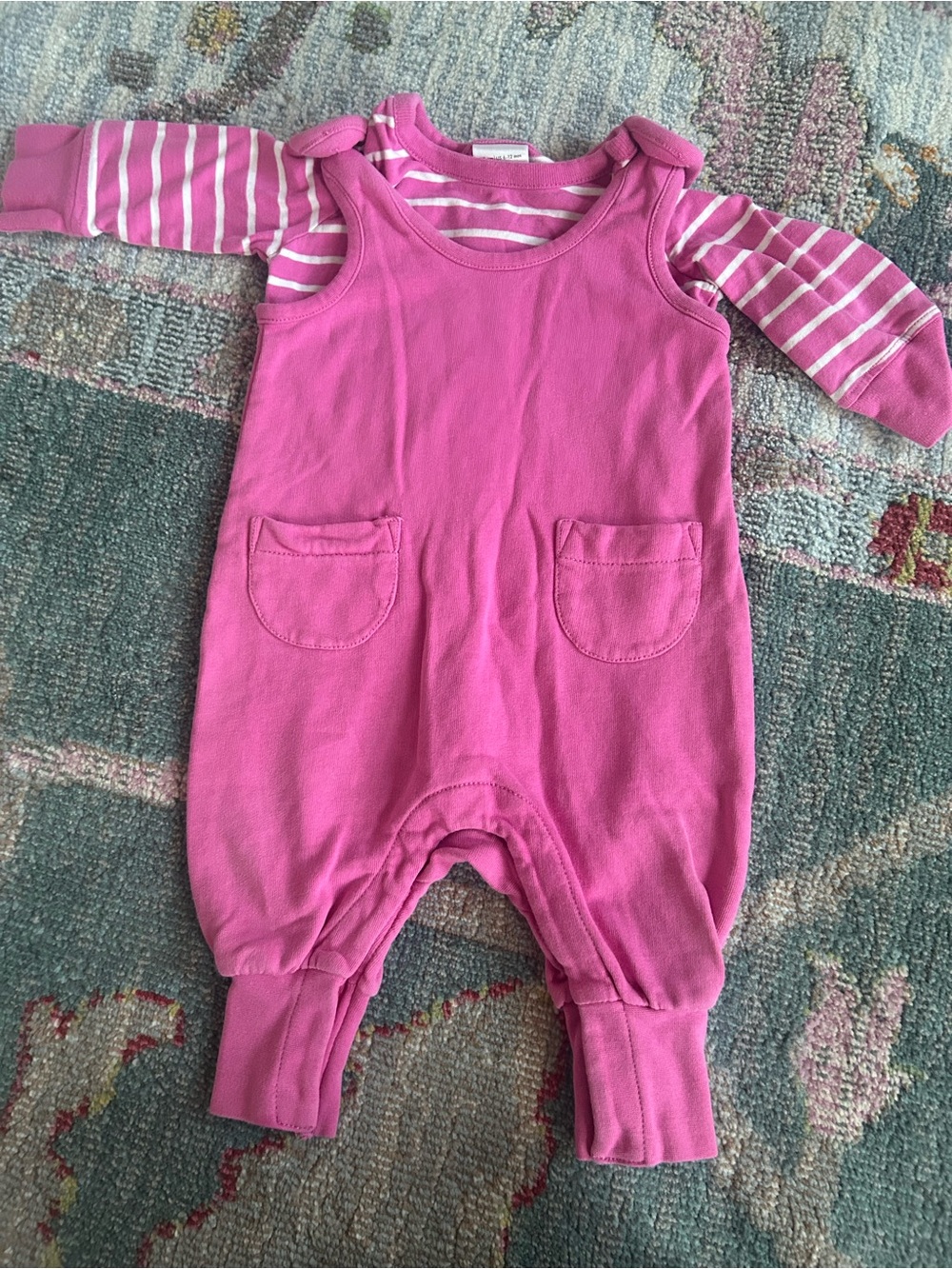Hanna Andersson Baby French Terry Overalls with matching long sleeve top
